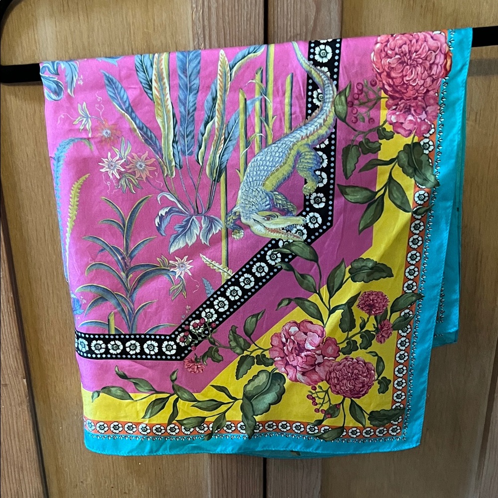 Ann Taylor Pink and Yellow Floral Scarf